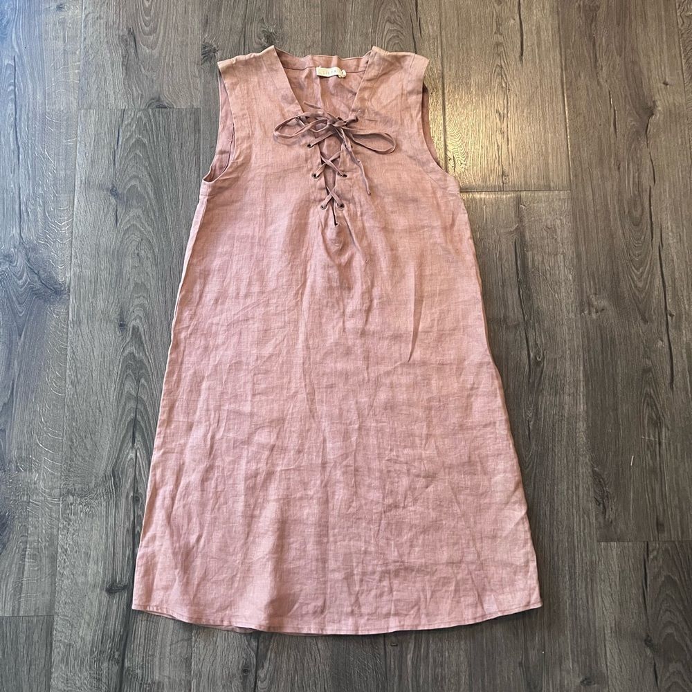 lilya 100% linen women Dress size Small
